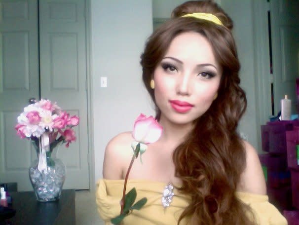 She doesn’t just do celebrities. Here, she is Belle from Disney’s “Beauty and the Beast.”