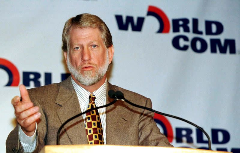 FILE PHOTO: Bernard Ebbers, CEO of WorldCom Inc. answers a question from a reporter during a news conference in New York City