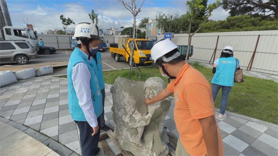 噴水池下埋雕像傳聞是真的！　花蓮石來運轉工程竟挖出日治歷史文物