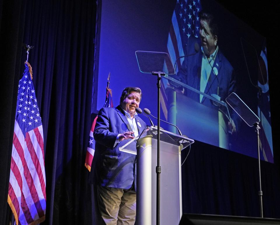 Illinois Governor JB Pritzker received multiple standing ovations during his speech at an Ohio Democratic Party event on Saturday.