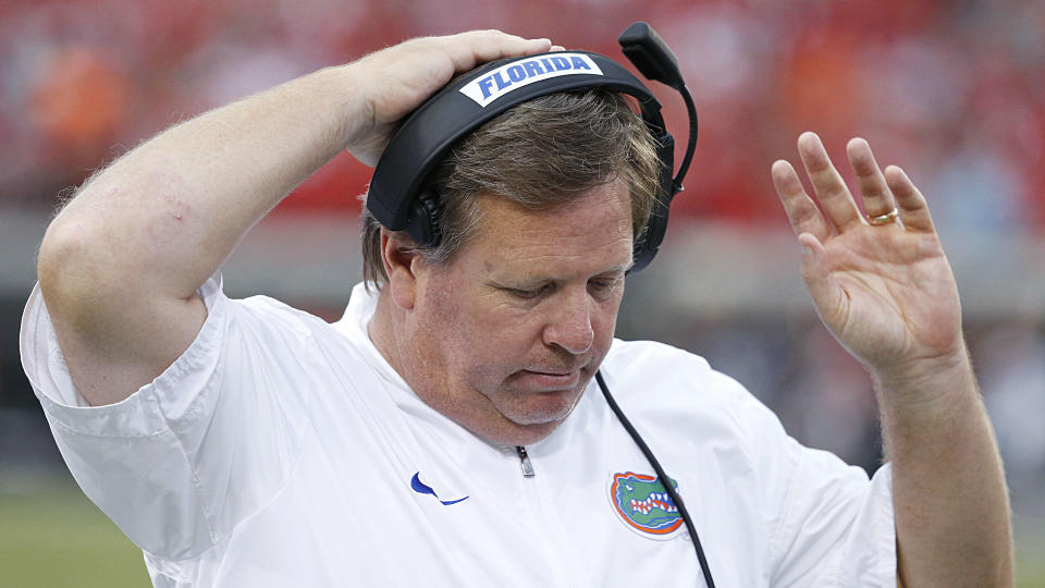 Florida fired Jim McElwain on Sunday, midway through his third season as coach. (Getty)