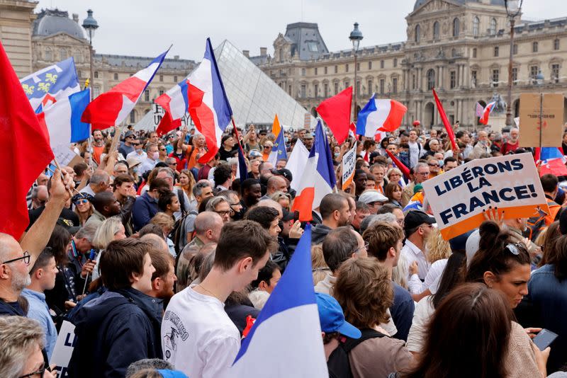 Protest against the new COVID-19 measures, in Paris