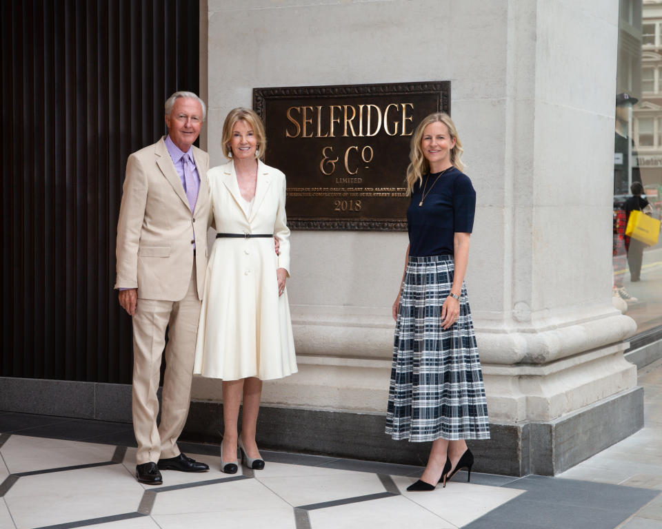 Alannah Weston with her parents Galen and Hilary Weston.