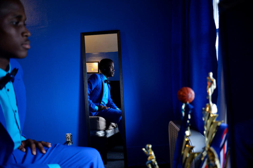 Flint Southwestern student Marcus Washington, 17, poses on Saturday, May 7, 2016 in his room in Flint, Michigan, ahead of&nbsp;prom. "It&rsquo;s a once in a lifetime thing, so it means a lot to me,&rdquo; Washington said.