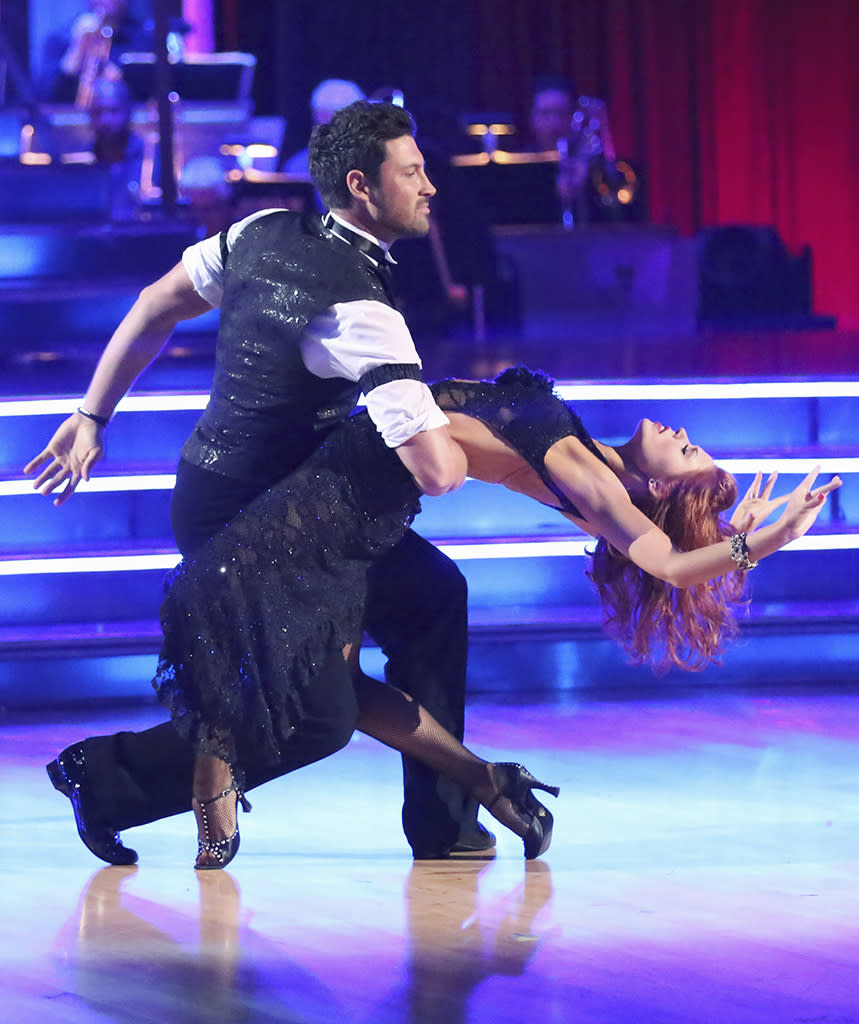 Maksim Chmerkovskiy and Anna Trebunskaya perform on "Dancing With the Stars."