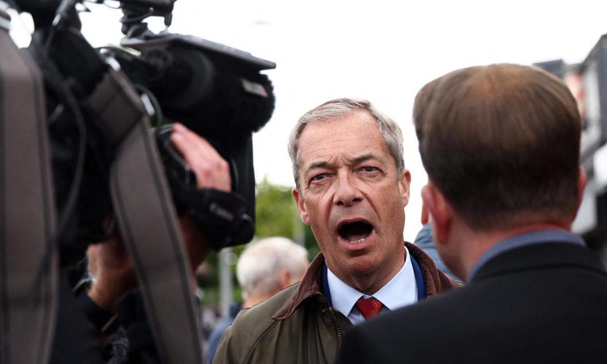 <span>Farage’s decision to run in election appears to have transformed Reform’s fortunes.</span><span>Photograph: Darren Staples/AFP/Getty Images</span>