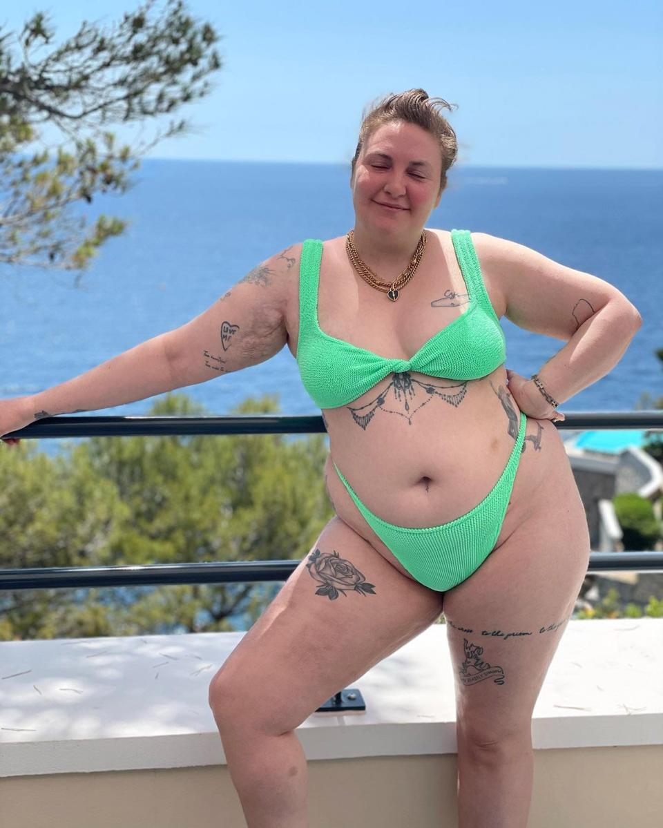 Lena Dunham Shows Some Skin and Her Impressive Tattoos in Colorful Bikini Pictures https://www.instagram.com/p/CfovlFNLUYE/?utm_source=ig_web_copy_link