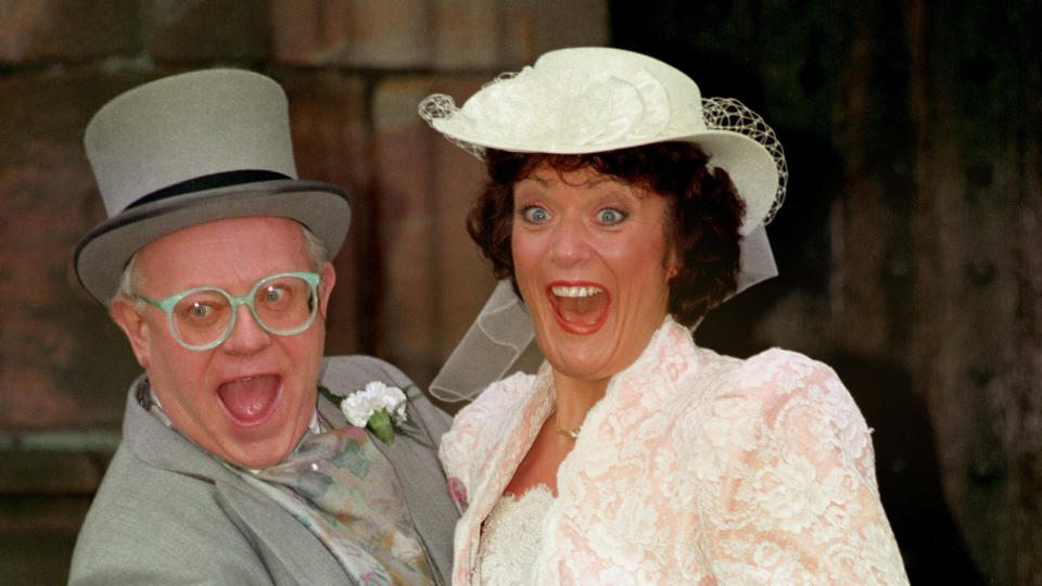 Sherrie Hewson had a spell on 'Coronation Street' in the 1990s, in which her character married Reg Holdsworth, played by Ken Morley. (Malcolm Croft/PA Images via Getty Images)