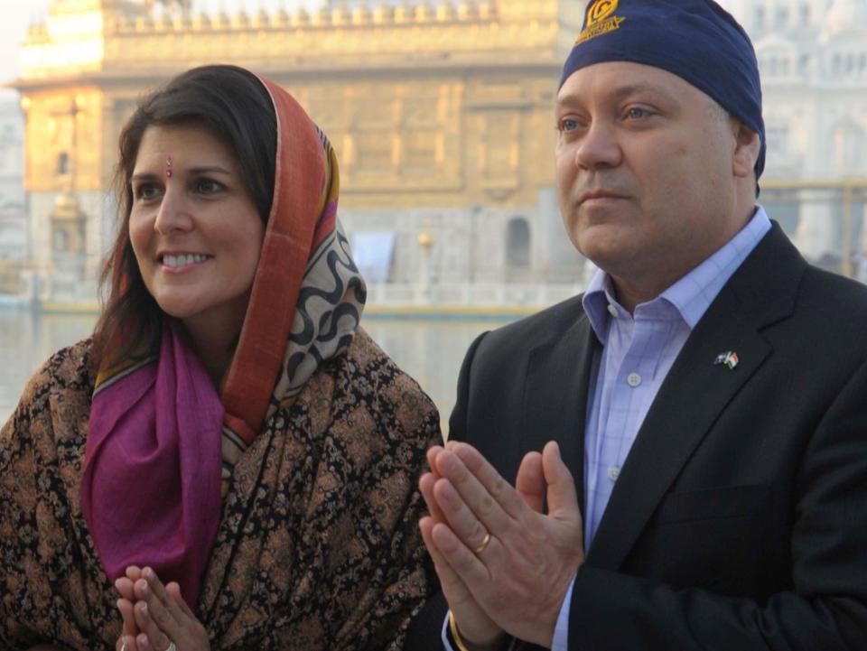 Nikki Haley and husband Michael Haley in India in 2014