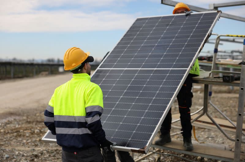 FILE PHOTO: Solar panels park in Trino