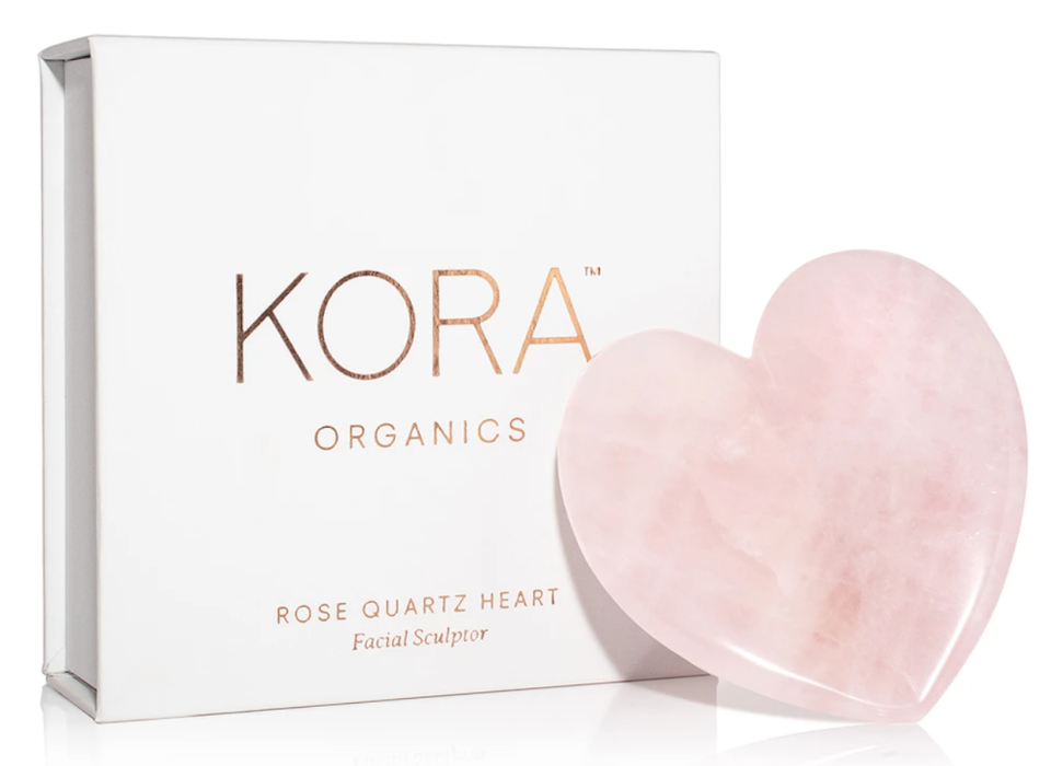 KORA Organics Rose Quartz Gua Sha Heart Facial Sculptor