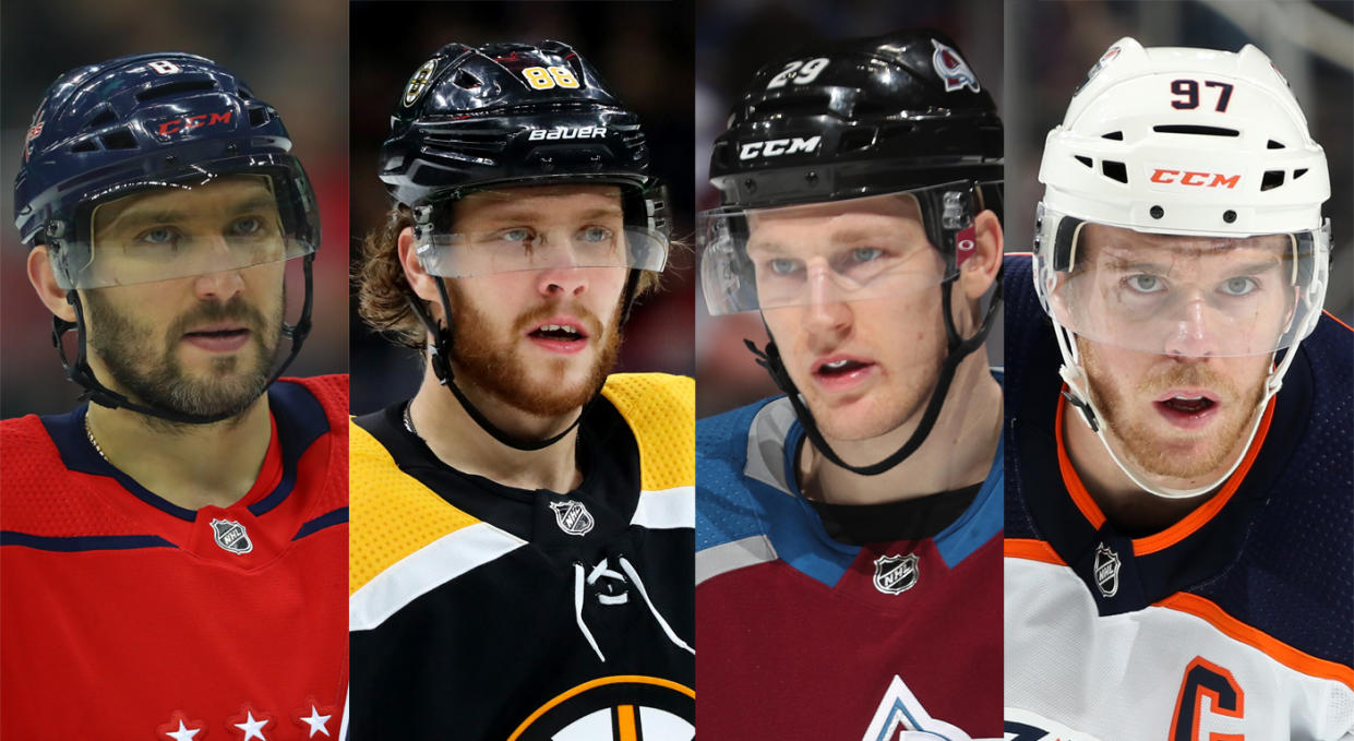 Alexander Ovechkin, David Pastrnak, Nathan MacKinnon and Connor McDavid have all been named captains for the NHL All-Star Game. (Getty Images)