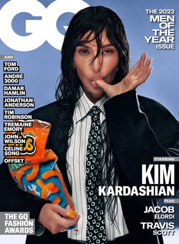 <p>Jack Bridgland/GQ </p> Kim Kardashian on the cover of GQ's "Men of the Year" issue