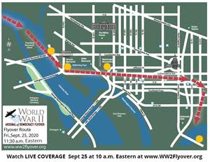 Arsenal of Democracy Flyover Route Map