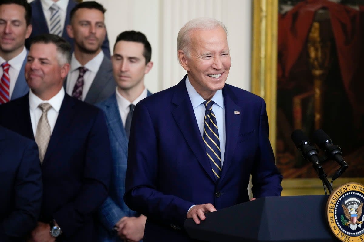 Biden Astros (Copyright 2023 The Associated Press. All rights reserved.)