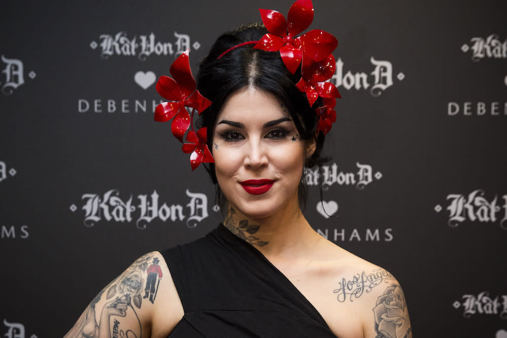 Kat Von D is working some serious “Lady in Red” vibes in this Insta photo
