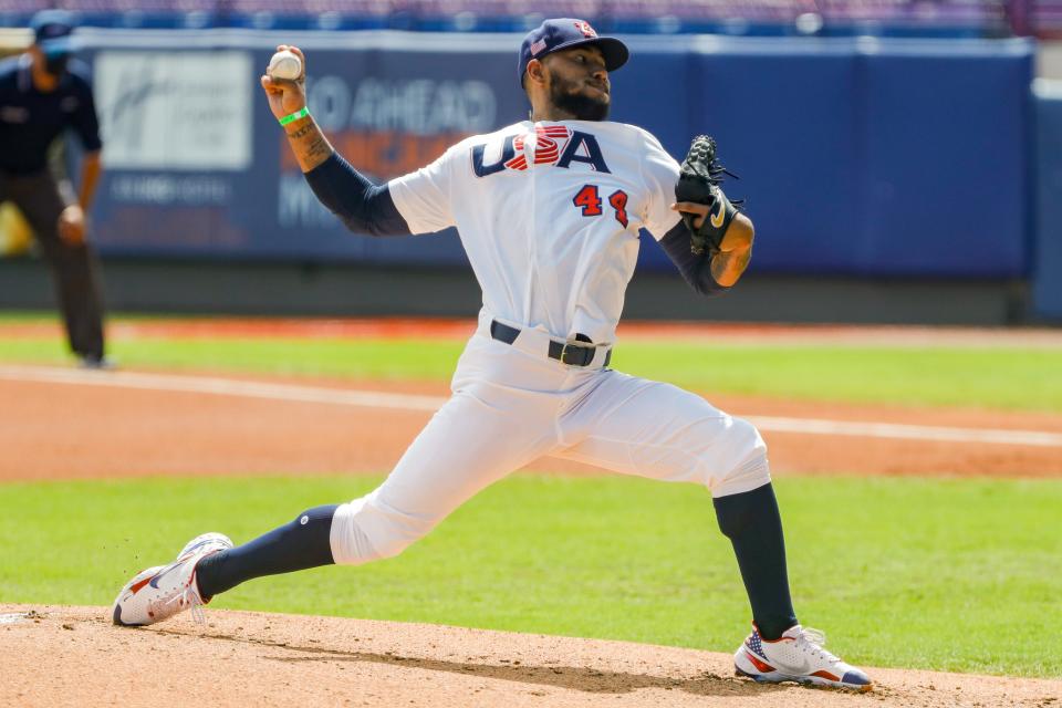 Simeon Woods Richardson during Olympic qualifying.