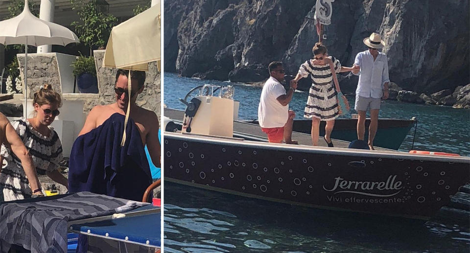 Princess Beatrice and her boyfriend have been pictured on holiday in Positano, fuelling rumours the pair could marry in Italy [Photos: SWNS]