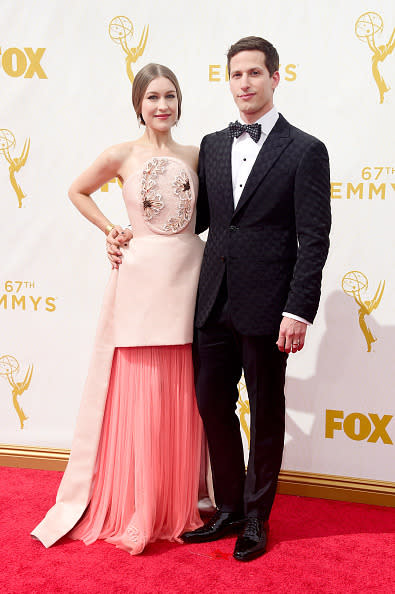 Joanna Newsom in DelPozo and husband Andy Samberg.