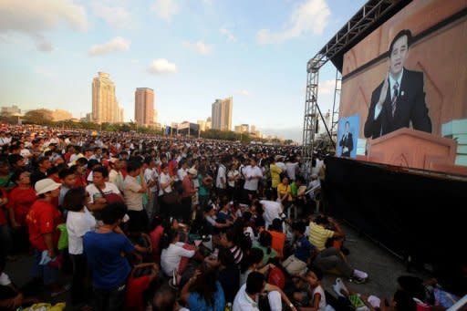 Iglesia ni Cristo (Church of Christ) members gather at the Quirino grandstand for a rally in Manila. About a million members of the influential sect held rallies in the Philippines, police said, in a show of force amid perceived political tension with once staunch ally President Benigno Aquino