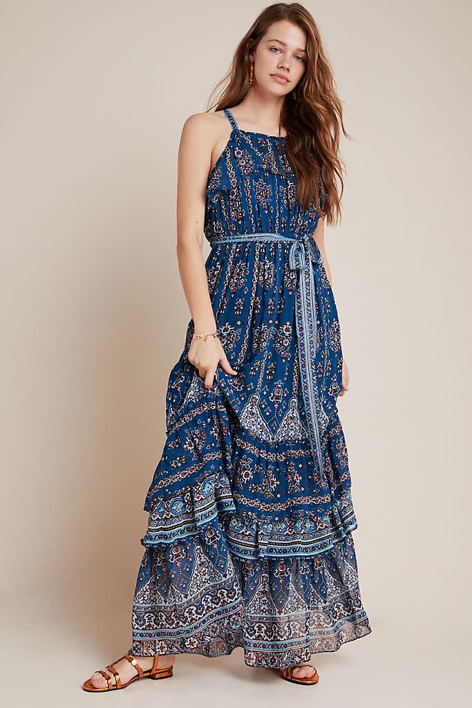 Sasha Ruffled Maxi Dress. Image via Anthropologie.