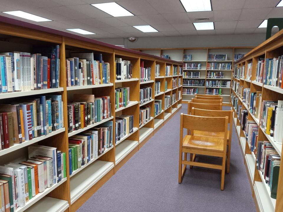 These are shelves of books at the Wallenpaupack High School Library. A few residents have repeatedly brought concerns to the Wallenpaupack school board about a few books in the various school libraries they feel are inappropriate for their discussion of sexual/gender topics. Other residents have defended the district for allowing a wide variety of materials available to let students explore and discuss topics. The district has means in place for parents to review what library materials are accessible by students and can choose to ask that those materials not be taken out by their children.