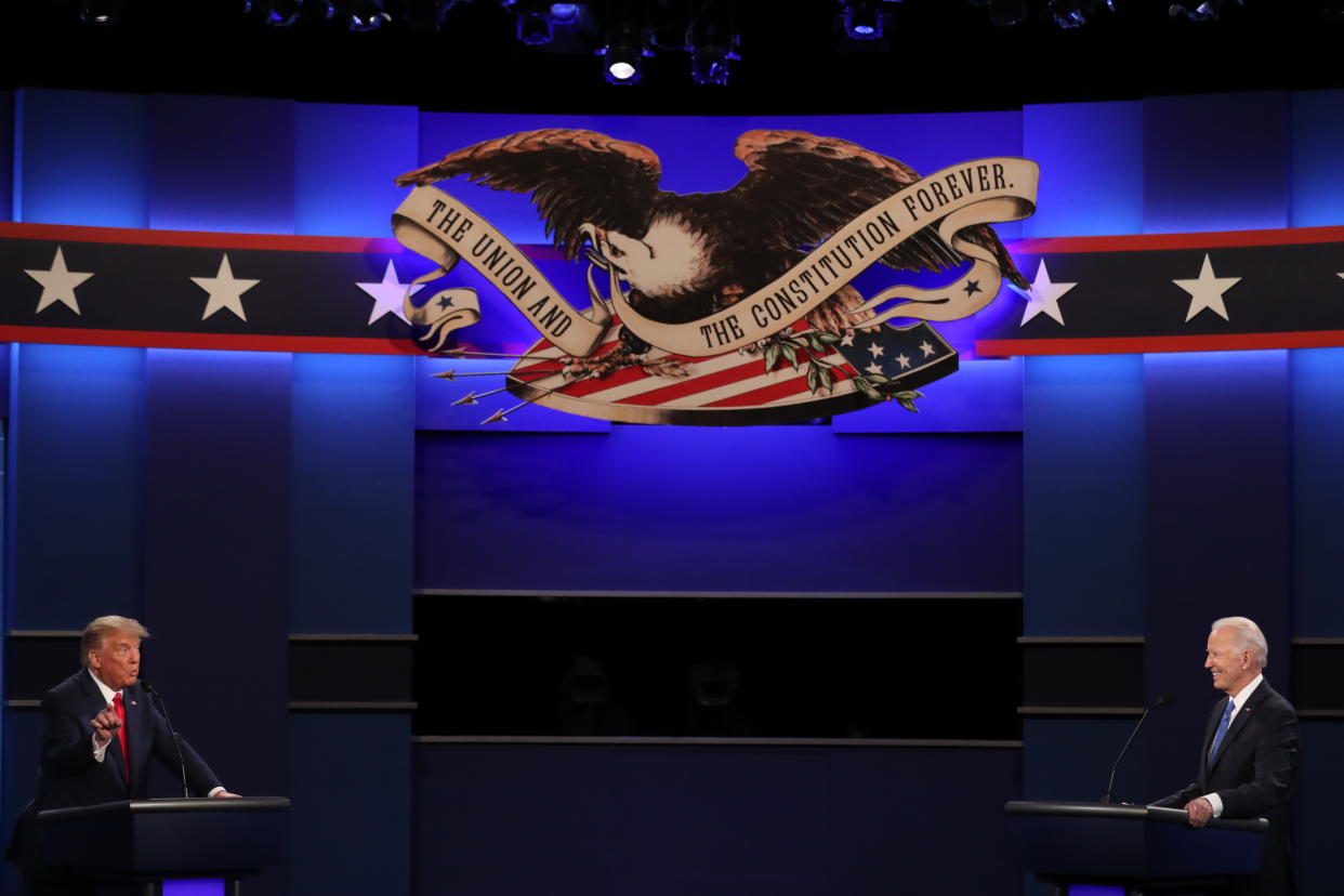 El debate final entre el entonces presidente Donald Trump y Joe Biden, en la Universidad Belmont en Nashville, Tennessee, el 22 de octubre de 2020. (Amr Alfiky/The New York Times)