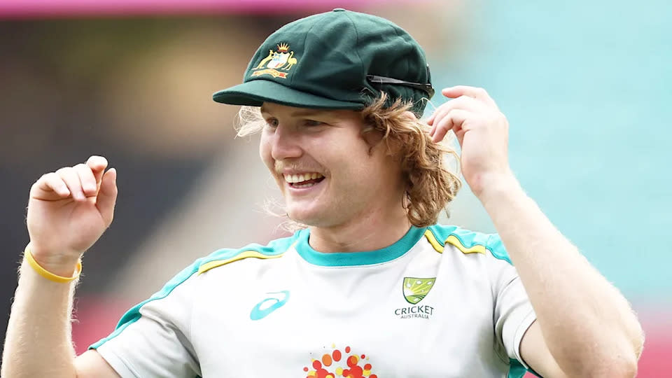 Seen here, Aussie batsman Will Pucovski at a training session with the national side.