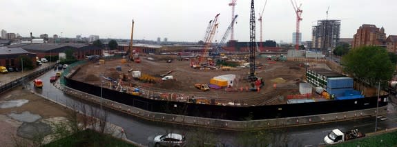 An image from August 2013 shows the site where the new U.S. Embassy is being built.