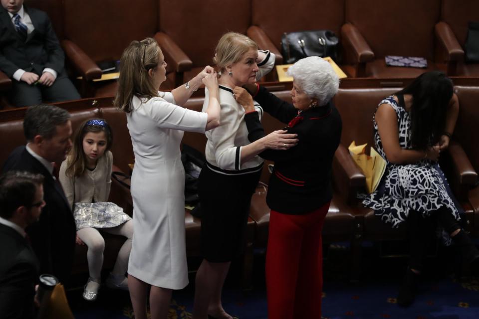 <p>Rep. Madeleine Dean and Susan Wild along with Rep. Grace Napolitano. Dean and Wild are two of the four female congressional representatives from Pennsylvania, a record number for the state.</p>