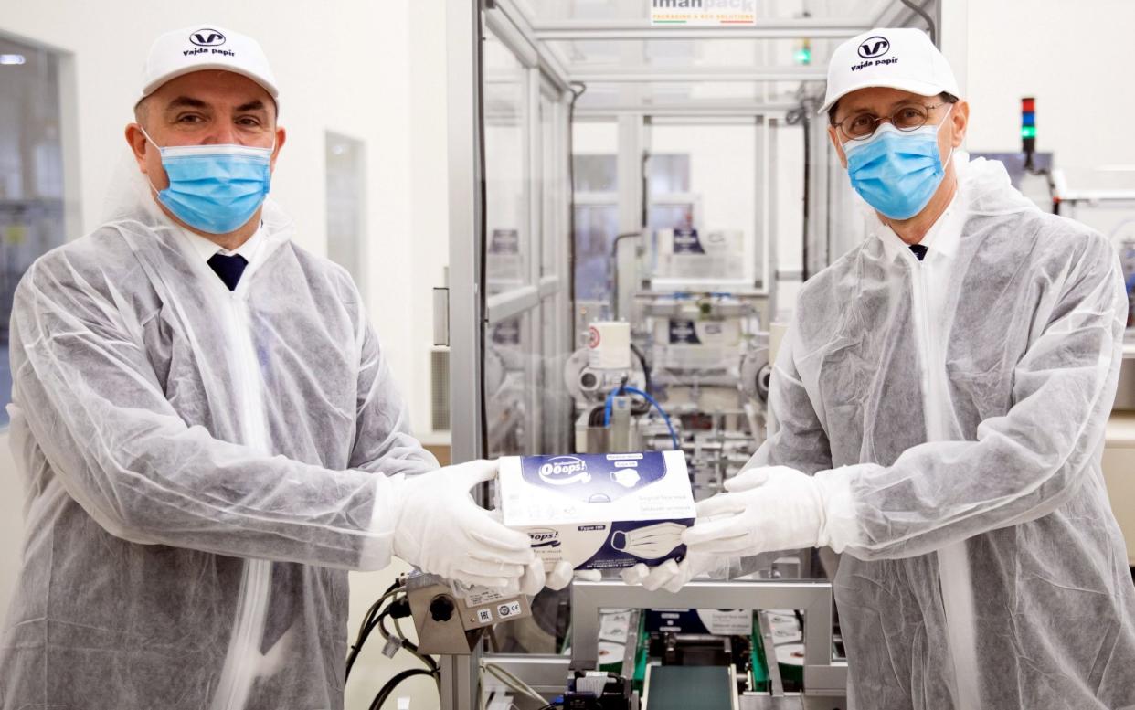 Surgical face masks production in Dunafoldvar, Hungary - Balazs Mohai/Shutterstock 