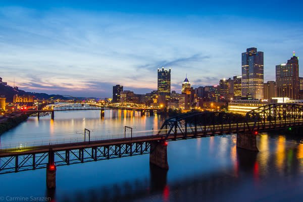 Pittsburgh bridges night