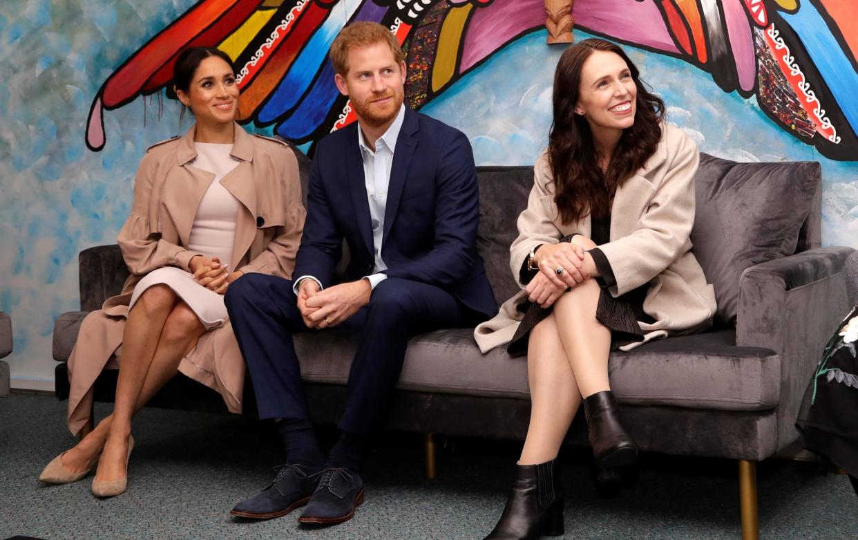 Jacinda Ardern met the Sussexes during their tour of Australia and New Zealand in 2018 - POOL/REUTERS