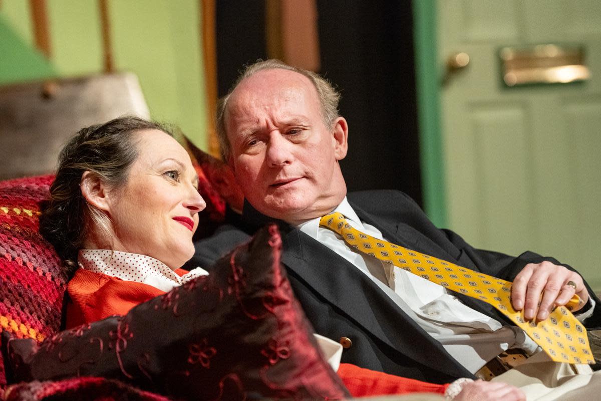 Anna Rose, as Cecily Harrington, and Richard Clarke, as Bruce Lovell, in Love from a Stranger at Studio Theatre, Salisbury. Picture by Anthony von Roretz