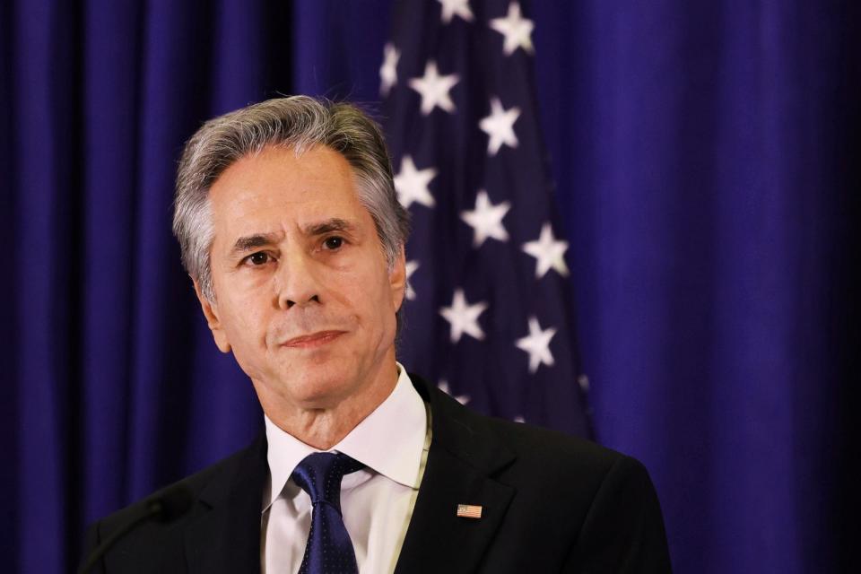 PHOTO: U.S. Secretary of State Antony Blinken is pictured during a news conference on Sept. 27, 2024, in New York City. (Heather Khalifa/AP)