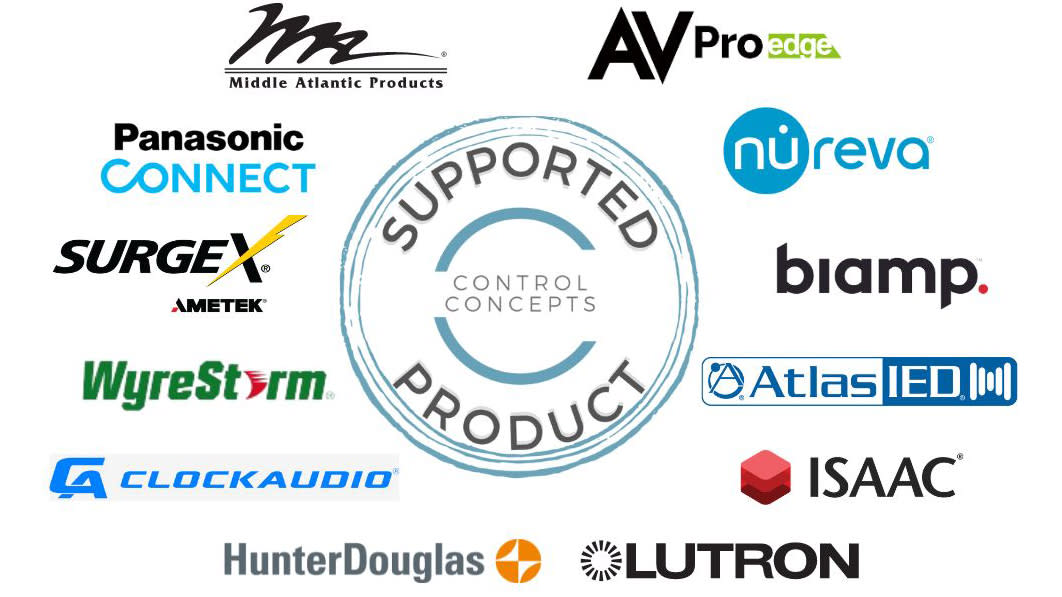  The logos of the multiple companies now part of the Control Concepts Supported Product Program. 