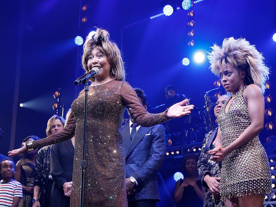 Tina Turner on stage of the musical based off her life.