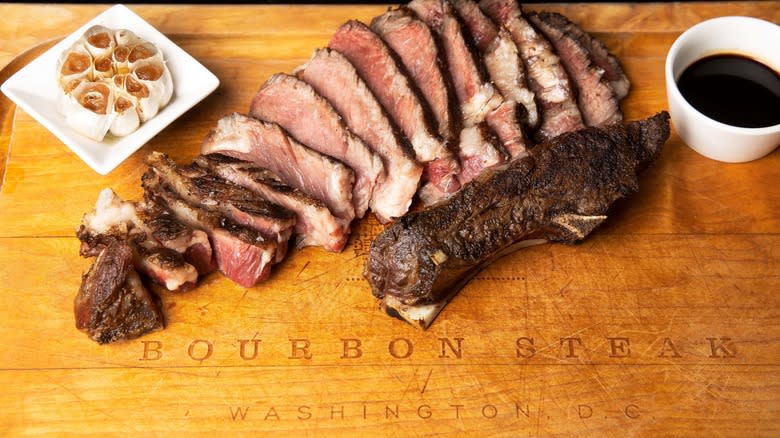 Steak sliced with bone removed