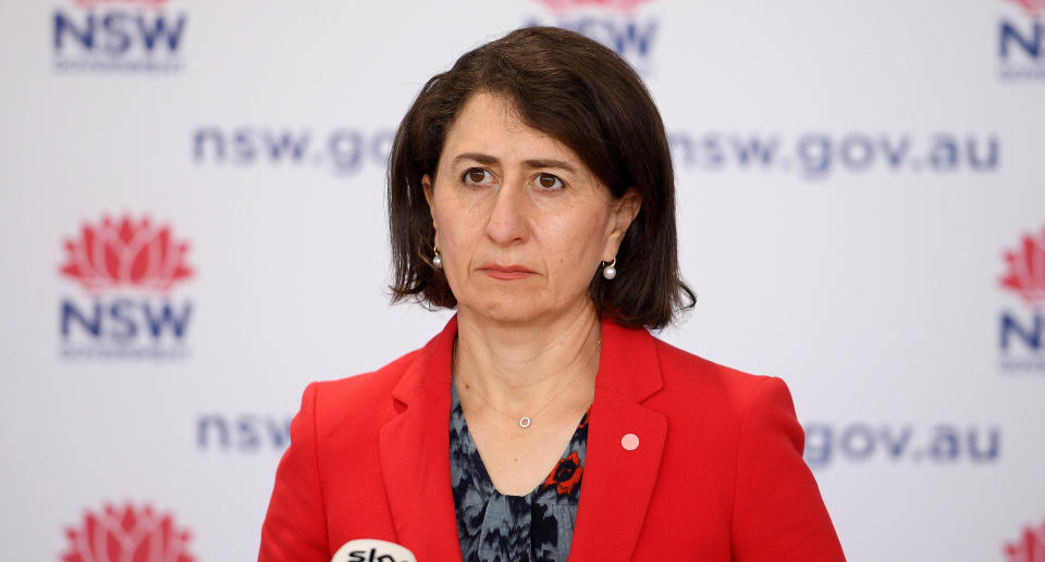 NSW Premier Gladys Berejiklian addresses media during a press conference in Sydney, Wednesday, August 11, 2021. Source: AAP