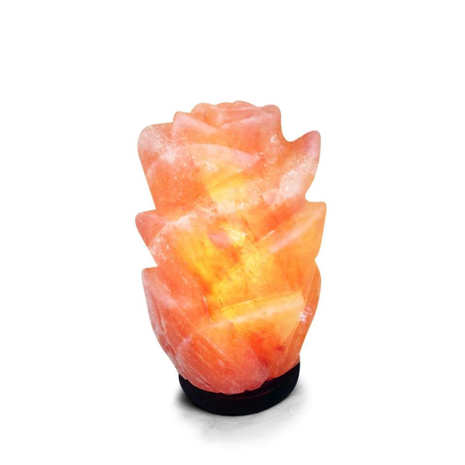 19) Rose-Shape Himalayan Salt Lamp
