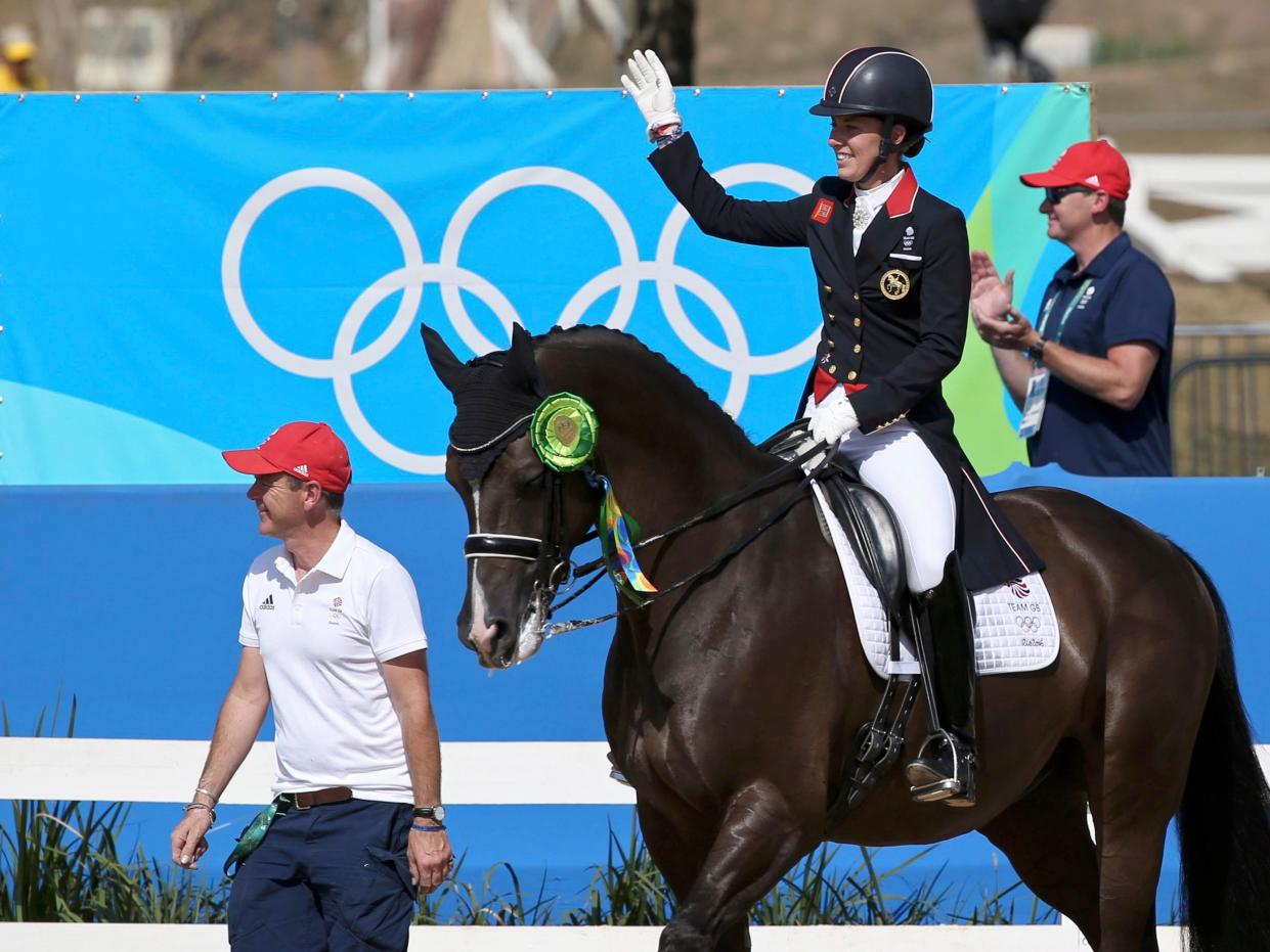 Equestrian horse at the Olympics.