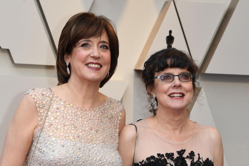 Betsy West (left) and Julie Cohen at the 91st Annual Academy Awards in February 2019, where "RBG" was nominated for Best Documentary Feature. (Photo: MARK RALSTON/AFP via Getty Images)