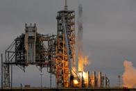 A SpaceX Falcon 9 rocket lifts off on a supply mission to the International Space Station from historic launch pad 39A at the Kennedy Space Center in Cape Canaveral, Florida, U.S., February 19, 2017. REUTERS/Joe Skipper