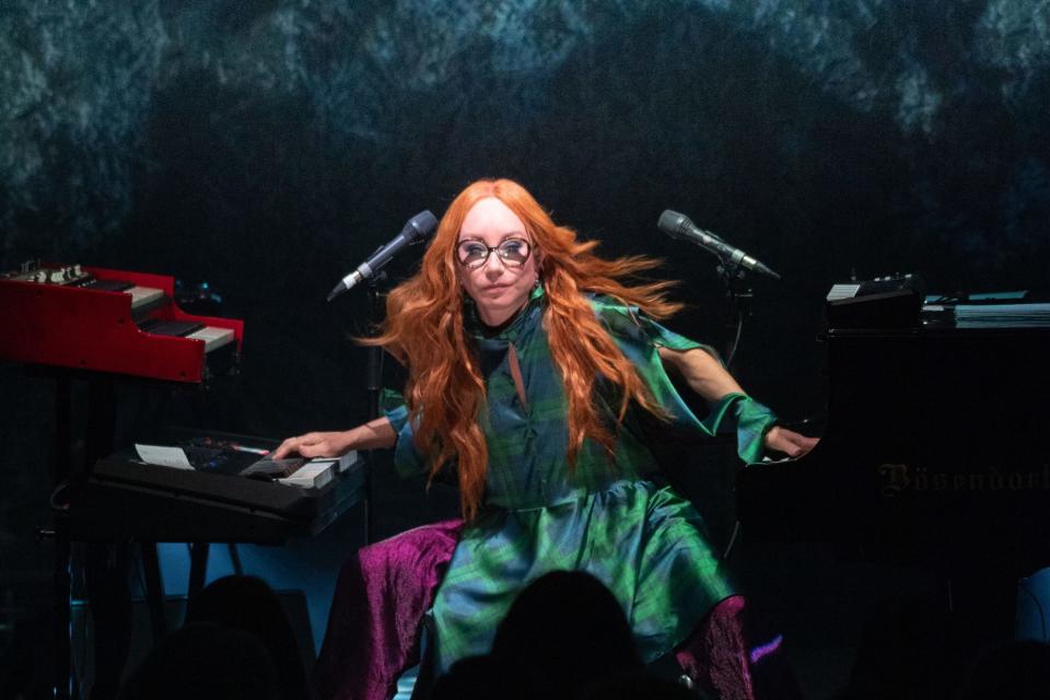 <p>Tori Amos performs on stage at The Queen's Hall on March 25 in Edinburgh, Scotland.</p>