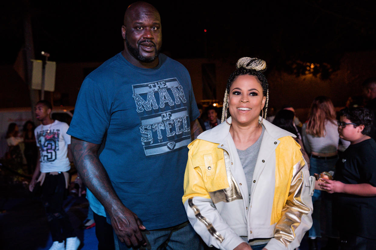 BURBANK, CA - JANUARY 13:  Shaunie O'Neal and Shaquille O'Neal celebrate Shareef O'Neal's 18th birthday party at West Coast Customs on January 13, 2018 in Burbank, California.  (Photo by Cassy Athena/Getty Images)