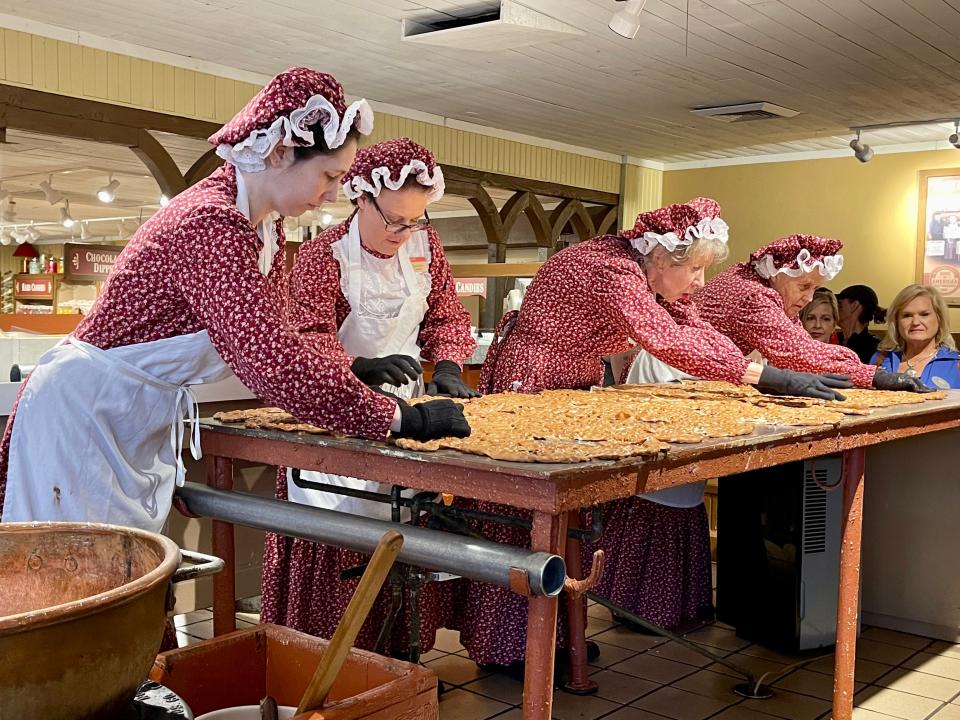 People making sweets at Browns Candy Factory 