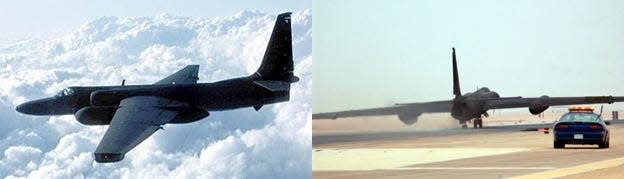 This is a U-2 during flight and also landing.
