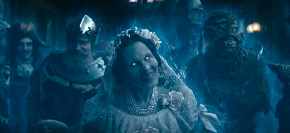 This image released by Disney Enterprises shows Lindsay Lamb as The Bride in a scene from "Haunted Mansion." (Disney Enterprises via AP)