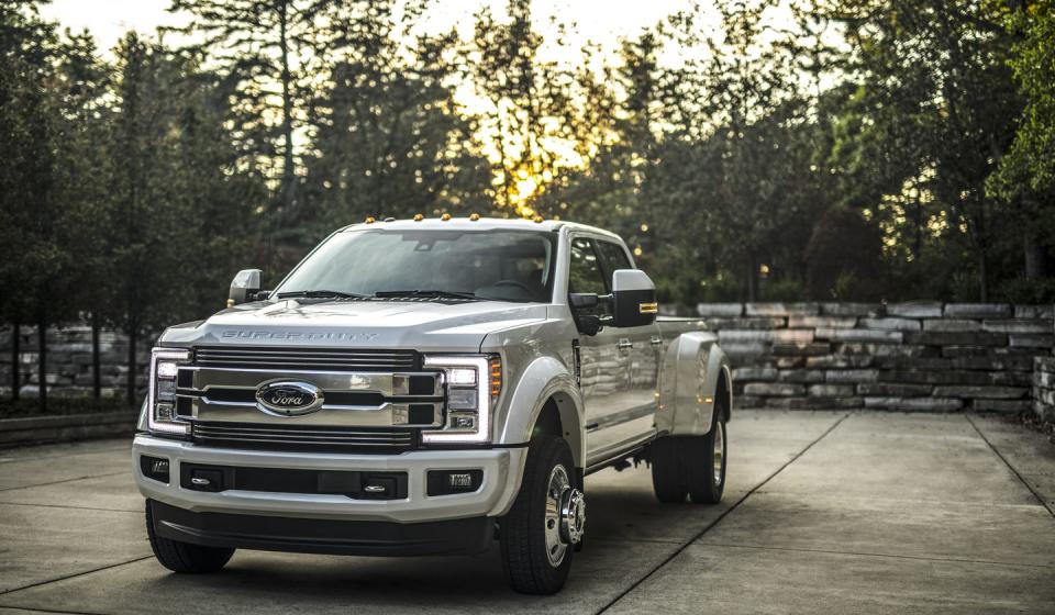 <p>Like its competitors, the Super Duty can be optioned to the hilt. Pictured here is the pricey Limited trim, which brings chrome exterior trim, flashy wheels, and those great big C-shaped LED running lights. </p>