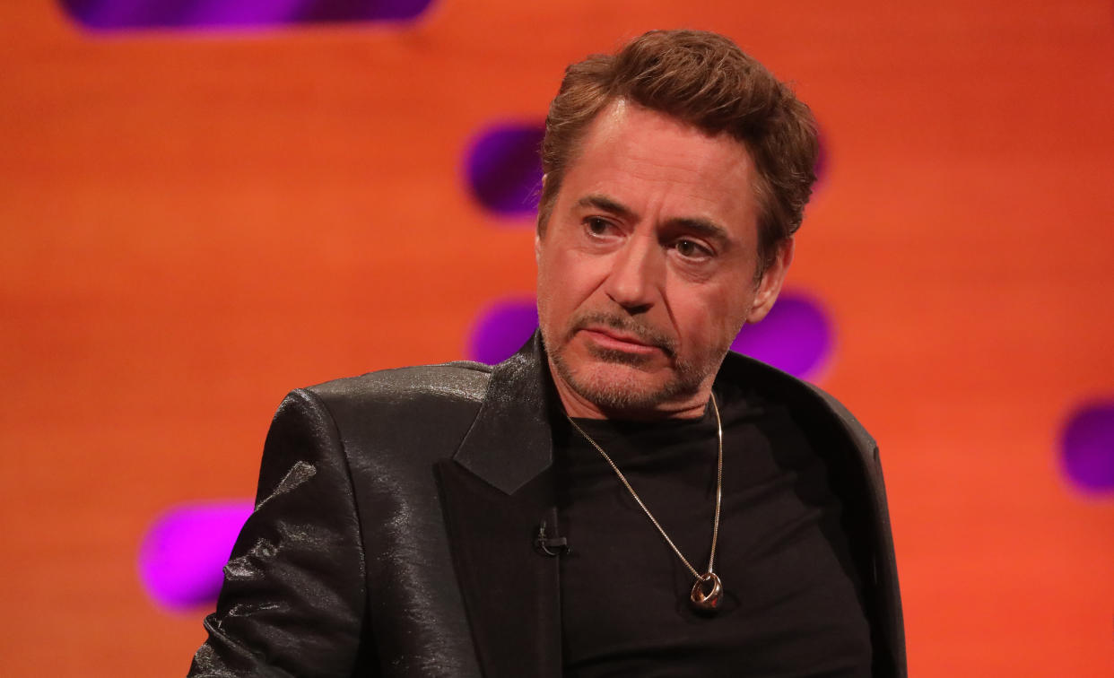 Robert Downey Jr. during the filming for the Graham Norton Show at BBC Studioworks 6 Television Centre, Wood Lane, London, to be aired on BBC One on Friday evening.